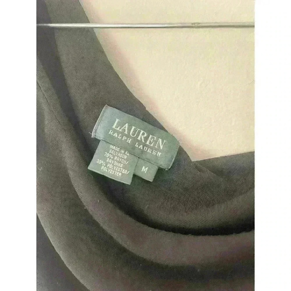 RALPH LAUREN One Shoulder Black Maxi Dress Size Medium Asymetrical - Picture 3 of 3